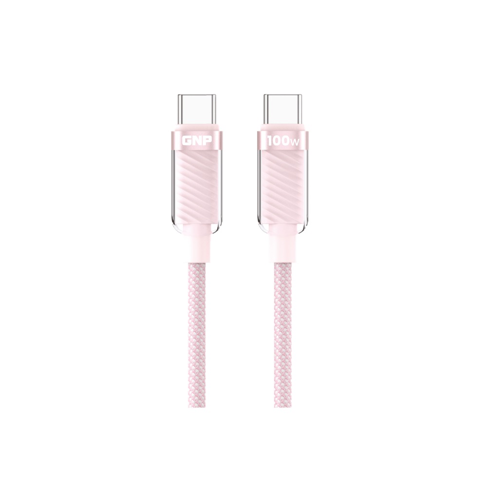 GNP Transparent TYPE-C To Type-C 1.2 Metre Pembe